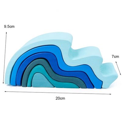 산호색 지구 목재 블럭 완구는 암석 집합 밸런싱 블록 자연적인 목재 완구를 나무로 덮습니다
