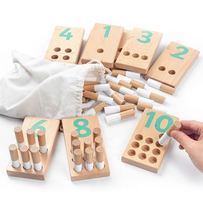 디지털 8 센티미터 지그소 나무로 된 번호 블록 장난감 아기 교육용 완구