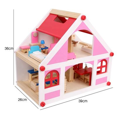 37.5 센티미터 Casa 포도주 나무로 된 장난감집 가구 바비 DIY 소형입니다