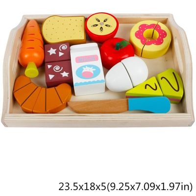 세트 부엌 Role Play를 줄이는 물 페인트 1.94in 나무로 된 과일