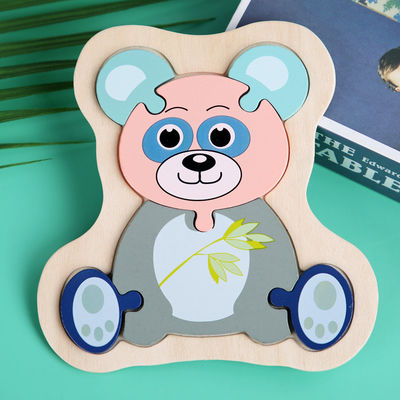 마카롱 3D 목재 블럭 퍼즐 완구 나무로 된 동물 블록