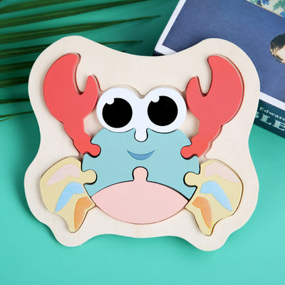마카롱 3D 목재 블럭 퍼즐 완구 나무로 된 동물 블록