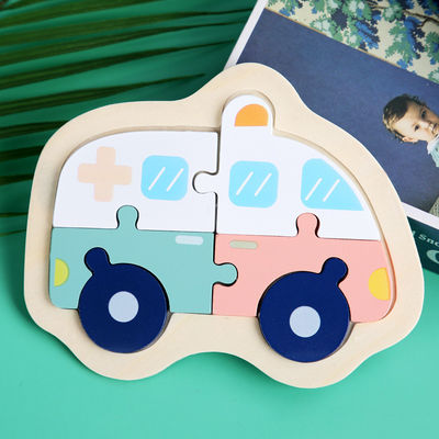 마카롱 3D 목재 블럭 퍼즐 완구 나무로 된 동물 블록
