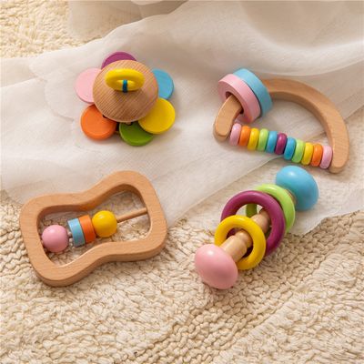 수더 11.6 센티미터 나무로 된 치생 장난감 나무로 된 소동 깨물고 노는 장난감 식품 등급을 혼란시키세요