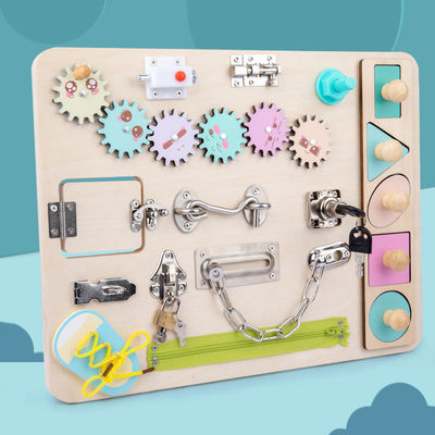 Kindergarten Wooden Montessori Busy Board ISO9001