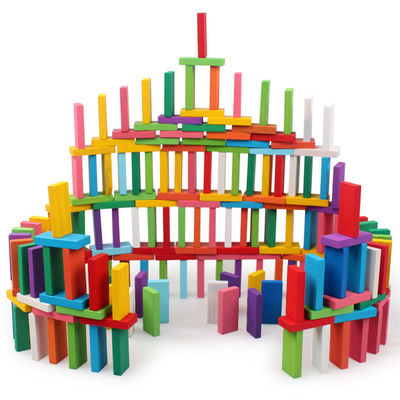 100 200 300 500PCS Wooden Dominos Building Blocks