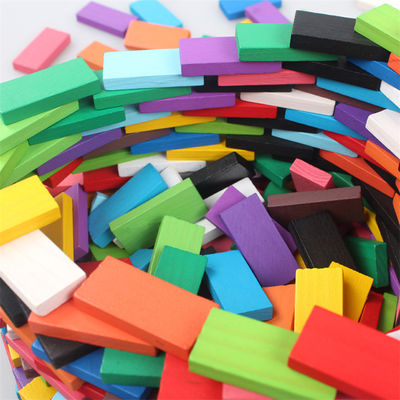 100 200 300 500PCS Wooden Dominos Building Blocks