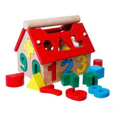 OEM Wooden Digital Number Blocks House For Developing Intelligence