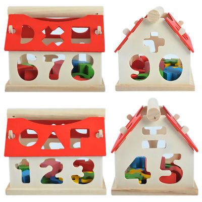 OEM Wooden Digital Number Blocks House For Developing Intelligence