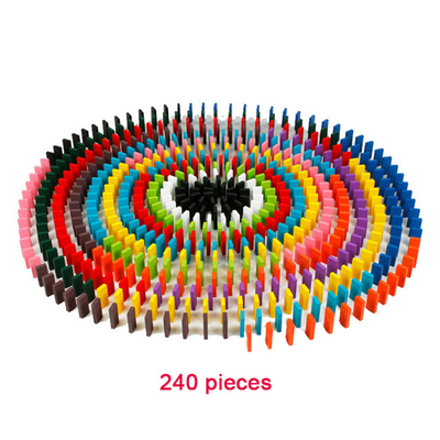 교육적인 어린이들을 위한 나무로 된 무지개 도미노 구성 요소 120Pcs