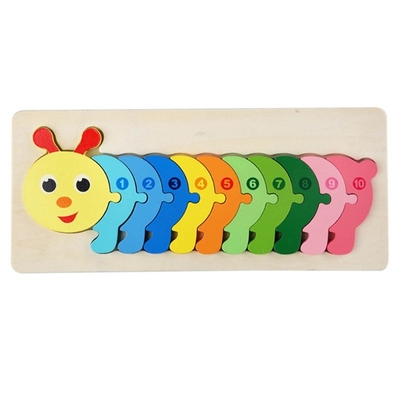 몬테소리 3D  목재 블럭 퍼즐 완구는 목제 지그소 이른 학습을 두껍게 합니다