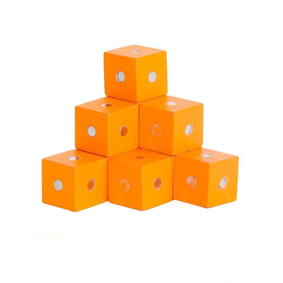 나무로 된 교육적 스퀘어 큐브 무지개 자기 블록 10 pc 2X2X2cm