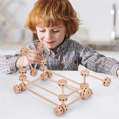 3D 구조물 포트 나무로 된 부라이딩 블록 Diy는 교육적 몬테소리를 모읍니다