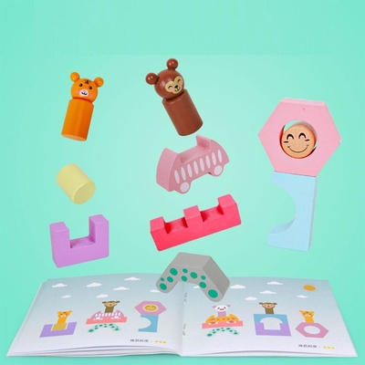 취학 전 유아를 위한 목제 기차 트럭 형태 DIY 교육용 완구