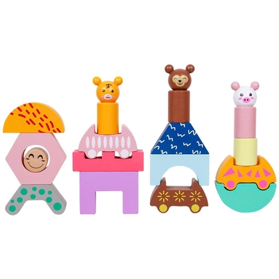 취학 전 유아를 위한 목제 기차 트럭 형태 DIY 교육용 완구