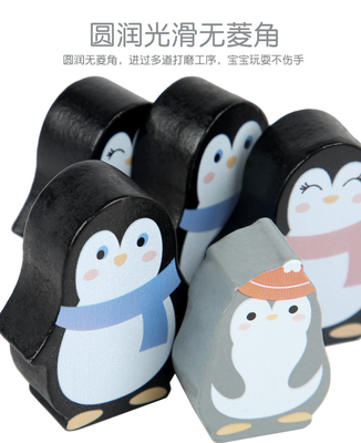 화려한 목재 블럭 완구 펭귄 평형화 프레임 몬테소리 가르침
